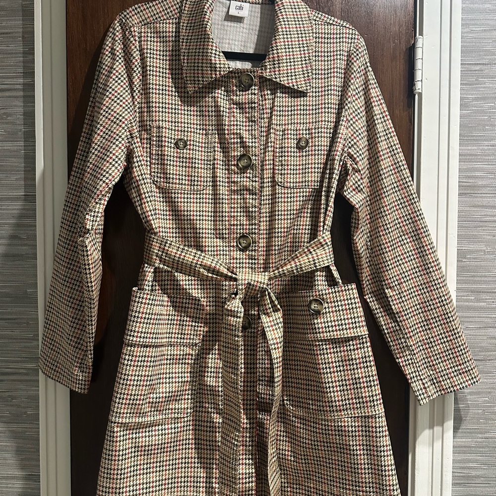 CAbi Multicolor Plaid Trench Coat